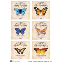 Декупажная карта Vintage butterflies A4