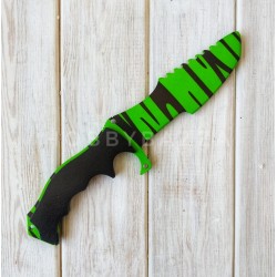 Нож сувенирный CS GO охотничий салатовый тигр