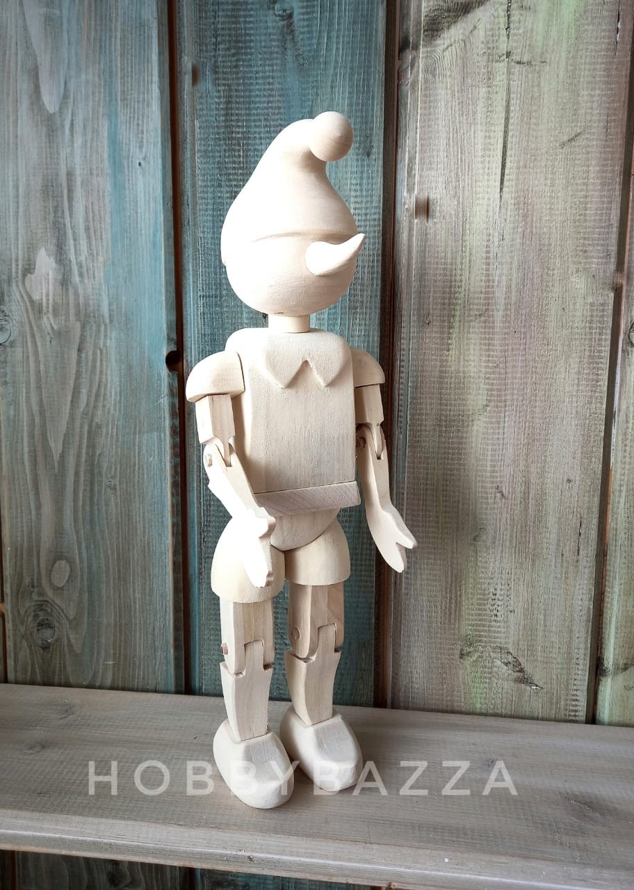 Деревянная кукла-Буратино с ключиком