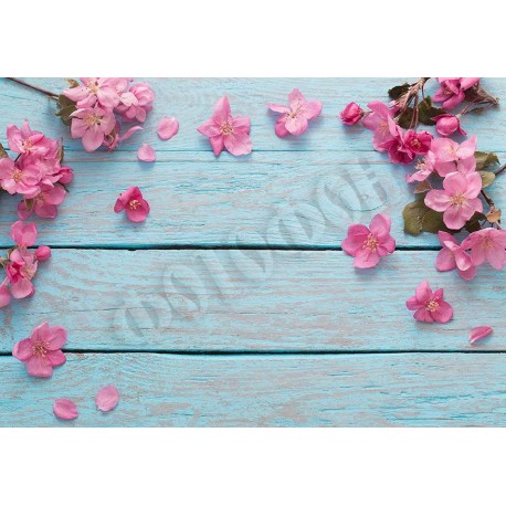 Фотофон Розовые цветы на досках