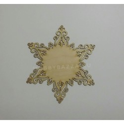 Подвеска Снежинка с медальоном 14-6 см