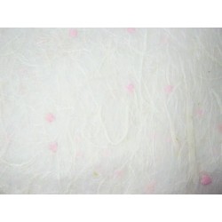 Рисовая бумага Фоновая белая с розовыми сердечками