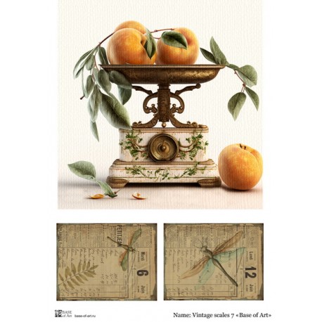 Декупажная карта Base of art Vintage scales 7