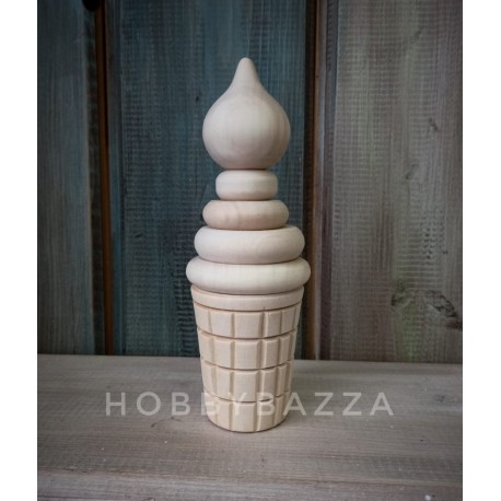 Деревянная пирамидка Мороженое в вафельном стаканчике